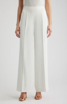 Elie Tahari The Clare Pleated Wide Leg Pants in Sky White at Nordstrom, Size 12