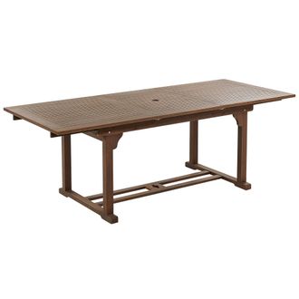 Beliani Mesa De Jard&iacute;n Extensible De Madera De Acacia Oscura Rojo Oscuro 160/220 X 90 Cm Amantea