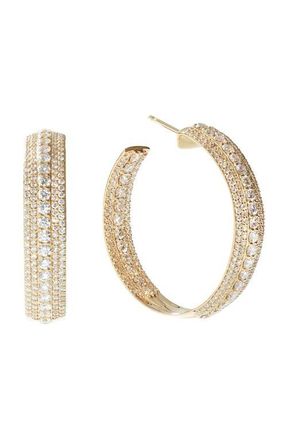 Lana Jewelry 14K Gold Mega Pav&eacute; Diamond Hoop Earrings in Yellow Gold at Nordstrom