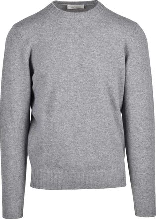 FILIPPO DE LAURENTIIS Crew Neck Wool and Cashmere Sweater with Fine Knit Texture