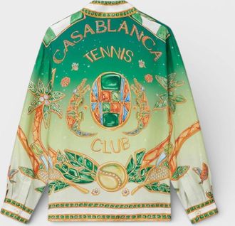 Casablanca Mens Cuban Collar Long Sleeve Shirt Joyaux DAfrique - Size: 38/Regular