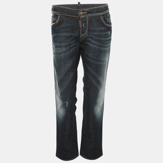 Dsquared2 Blue Washed Denim Chain Link Jeans