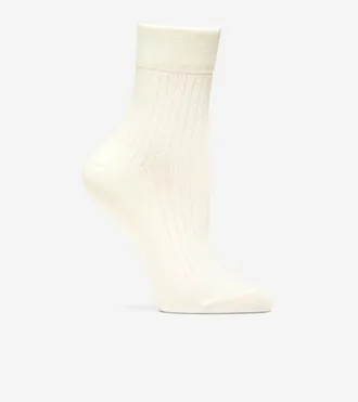 Cole Haan Womens Ribbed Anklet Socks - White