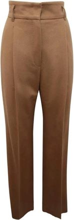 Max Mara Studio Wol Broek Zac Model - Dames - Wijde Broeken - Beige - XS - Wol - Broeken