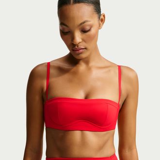 Nike Womens SKIMS Matte Balconette Bra in Red | IV6672-657
