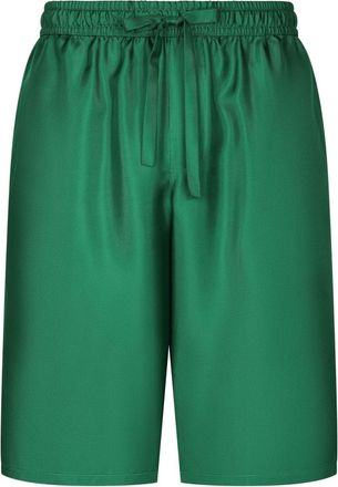 Dolce & Gabbana embroidered silk track shorts - men - Silk - 48 - Green