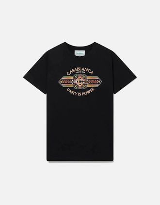 Casablanca Mens Casablanca Unity Is Power T-Shirt Black - Size: 36