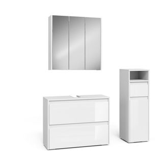 Vicco Conjunto De Muebles De Ba&ntilde;o De 3 Piezas Majest, Blanco Alto Brillo, 3 Piezas, Vicco