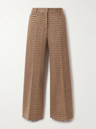 Missoni Pantaloni A Gamba Dritta In Misto Lana E Cotone Caperdoni - Marrone