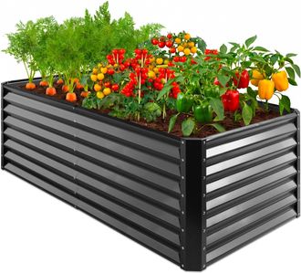 Best Choice Products 6x3x2ft Outdoor Metal Raised Garden Bed, Planter Box for Vegetables, Flowers, Herbs