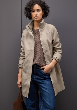 Street One Wintermantel STREET ONE, Damen, Gr. 34, soft sand meliert, Web, Obermaterial: 100% Polyester. Futter: 100% Polyester, unifarben, gerade ca. Mitte Ober
