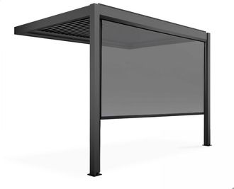 Oviala P&eacute;rgola bioclim&aacute;tica adosada de 3x3m y 1 toldo de 2,66x2,4m