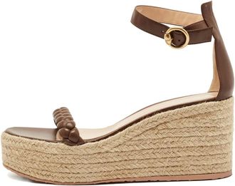 Gianvito Rossi Sandali in pelle con plateau 90mm - Marrone