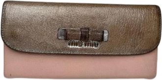 Miu Miu Pre-owned Vintage Portemonnee - Dames - Vintage Accessoires - Roze - ONE Size - Leer - Vintage