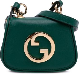 Gucci Pre-owned Gucci Textured Calfskin Blondie Card Case on Strap 698635 2184