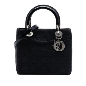 Dior Pre-owned Lady Dior - Dames - Vintage Handtas - Zwart - ONE Size - Leer - Vintage