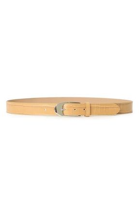 B-Low The Belt Joshua Croc Embossed Leather Belt in Light Camel Silver at Nordstrom, Size X-Small
