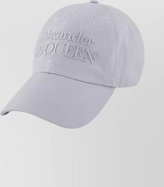 Alexander McQueen cotton logo cap light grey
