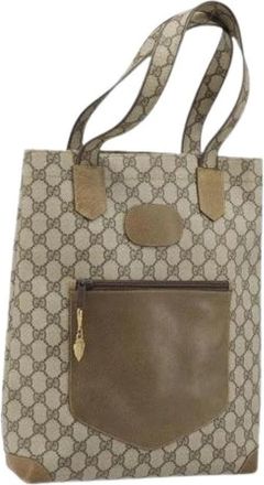 Gucci Pre-owned Vintage Tote Bag - Dames - Vintage Shopper - Beige - ONE Size - Leer - Vintage