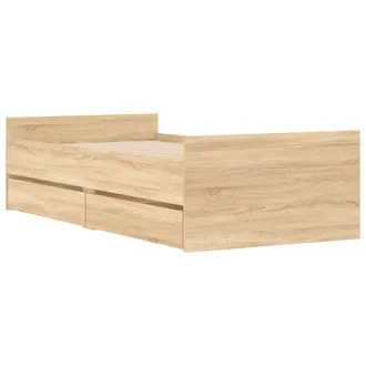 vidaXL Estructura De Cama Con Cajones Roble Sonoma 75x190 Cm Vidaxl
