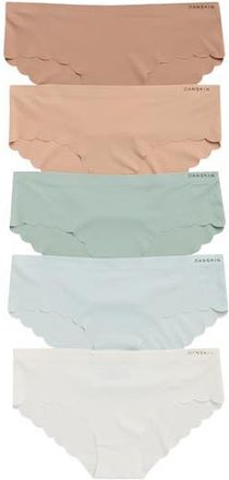 Danskin 5-Pack Laser Cut Scallop Edge Hipster Briefs in Spring Valley/Zen Garden at Nordstrom Rack, Size Medium