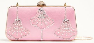 Valentino Garavani Minaudiere Valentino Garavani Carry Secrets In Raso Con Ricamo Motivo Floreale Donna ROSA/CRYSTAL UNI