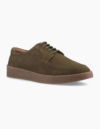 Hush Puppies Mens Hush Puppies Rafael Suede Mens Khaki Lace-Up Shoes - Green - Size: 10