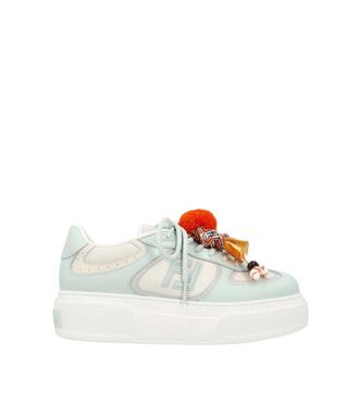 Fendi Blue Embellished Logo Sneakers