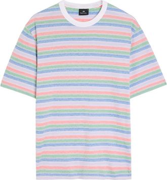 Paul Smith Striped Stretch-cotton T-shirt - Multicoloured 1 - XL
