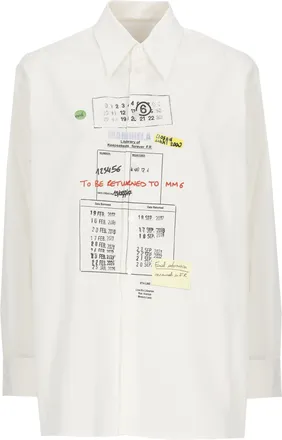 Maison Margiela White Printed Cotton Shirt