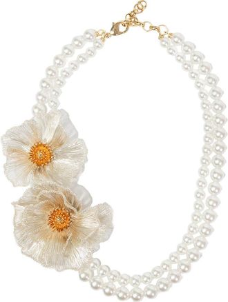 Saachi Saachi Woven Flower Pearl Necklace