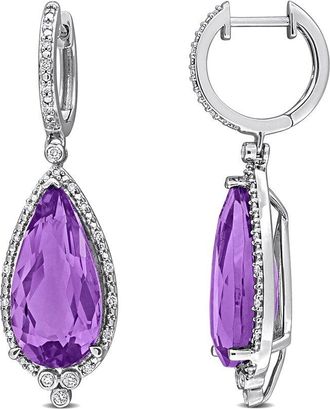 Rina Limor 10K 9.24 ct. tw. Diamond & Amethyst Earrings