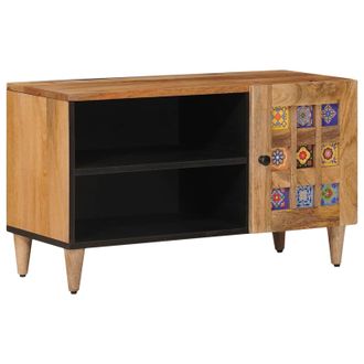 vidaXL Mueble De Tv Natural 80 X 33 X 46 Cm Madera De Mango Maciza Vidaxl
