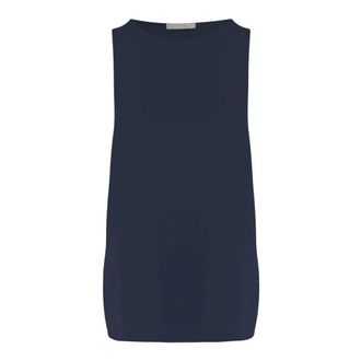 Allude Sleeveless Tops, female, Blue, XS, Stretch Silk Top
