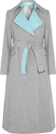 sacai Soft Grey Wool Blend Trench Coat Size S