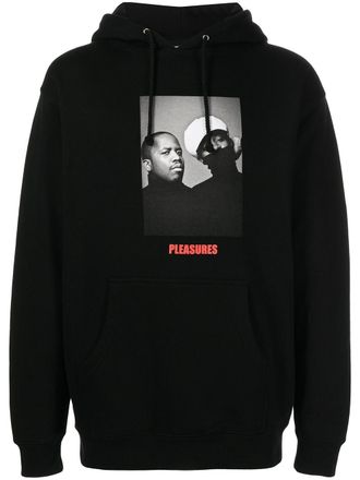 Pleasures graphic-print oversized hoodie - men - Cotton/Polyester - M - Black