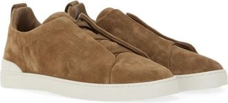 Ermenegildo Zegna Low-Top Sneaker - Suede Sneaker - Gr. 7 - in Braun - für Damen