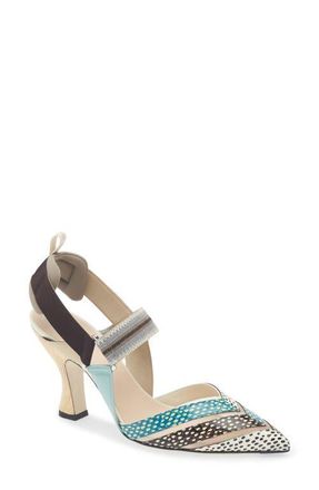 Fendi Colibri Slingback Pump in White Multi at Nordstrom, Size 11.5Us