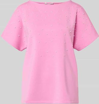 Christian Berg T-Shirt mit Rundhalsausschnitt und Perlen in Rosa, Gr&ouml;&szlig;e XXL