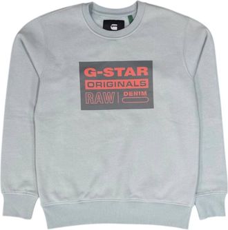 G-Star Mens Originals Crewneck Sweater In Seafoam