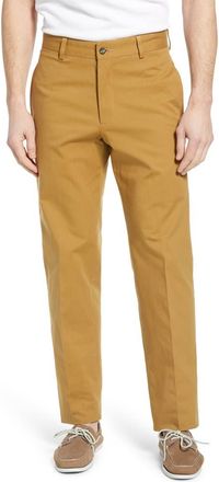 Berle Charleston Khakis Flat Front Stretch Canvas Pants in British Tan at Nordstrom, Size 42