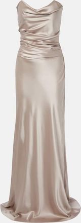 The Sei Abito bustier lungo in raso di seta