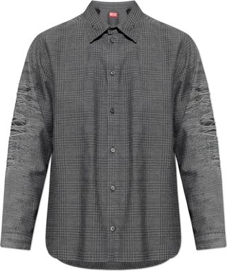 Diesel Shirt S-Olov - Heren - Casual Overhemden - Grijs - XL - Katoen - Overhemden
