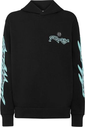 Philipp Plein Hoodie Sweatshirt LS Racing Club - Heren - Hoodies - Zwart - M - Katoen - Hoodies & sweatvesten