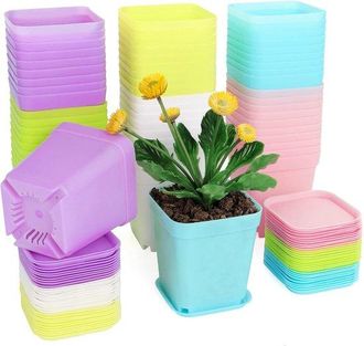 OEM Macetas Para Plantas, 30 Macetas Peque&ntilde;as De Pl&aacute;stico De 7 Cm, Macetas De Pl&aacute;stico Coloridas Para La Decoraci&oacute;n Del Jard&iacute;n, Multicolor
