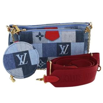 Louis Vuitton Pre-owned Multi Pochette Accessoires - Dames - Pre-owned - Blauw - Maat: ONE Size Denim