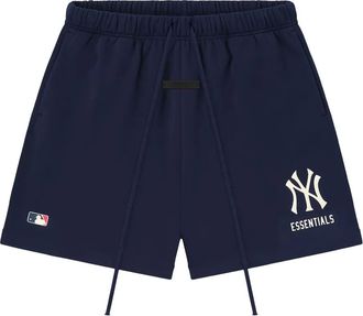 Fear of God x MLB Yankees elastische shorts met logo - Blauw