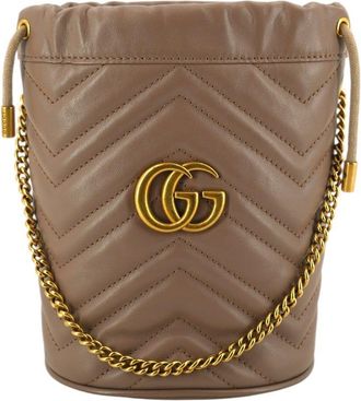 Gucci Gucci leren schoudertas GG Marmont Bucket