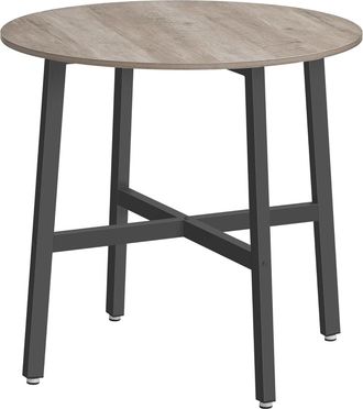 Vasagle Mesa de comedor redonda 80x75 cm de color greige y negro