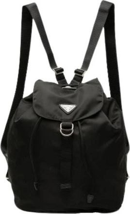 Prada Pre-owned Nylon Backpack - Dames - Vintage Rugzakken - Zwart - ONE Size - Nylon - Vintage